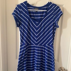 Lightweight navy and white striped summer dress